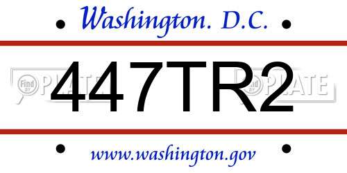 447TR2 District Of Columbia License Plate