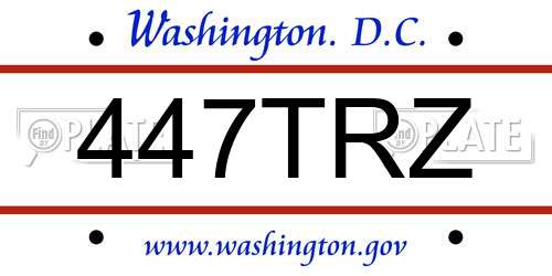447TRZ District Of Columbia License Plate