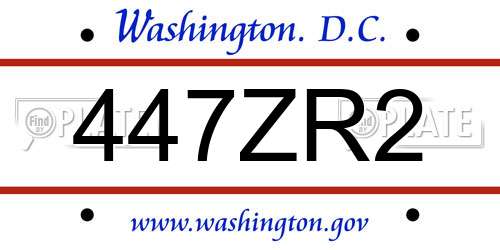 447ZR2 District Of Columbia License Plate