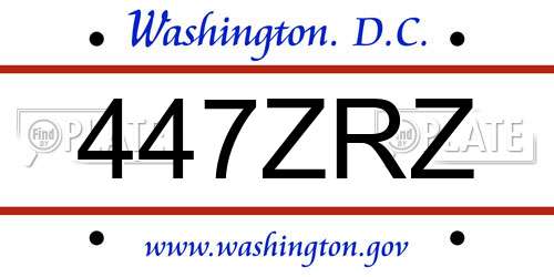 447ZRZ District Of Columbia License Plate