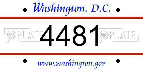 4481 District Of Columbia License Plate