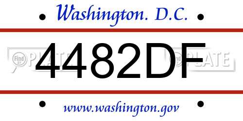 4482DF District Of Columbia License Plate