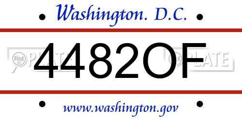 4482OF District Of Columbia License Plate