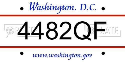 4482QF District Of Columbia License Plate