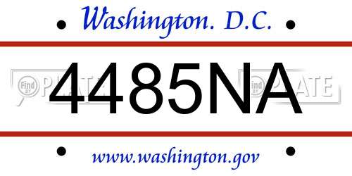 4485NA District Of Columbia License Plate