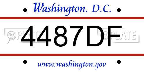4487DF District Of Columbia License Plate