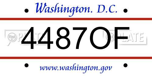 4487OF District Of Columbia License Plate