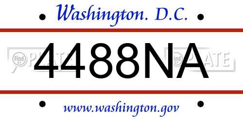 4488NA District Of Columbia License Plate