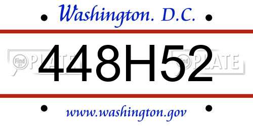 448H52 District Of Columbia License Plate