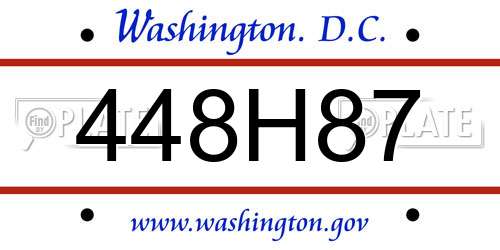 448H87 District Of Columbia License Plate