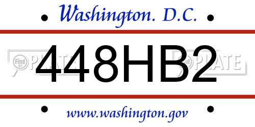 448HB2 District Of Columbia License Plate