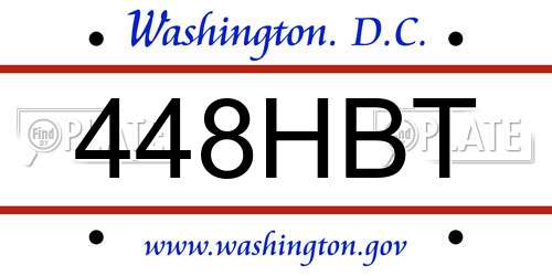 448HBT District Of Columbia License Plate
