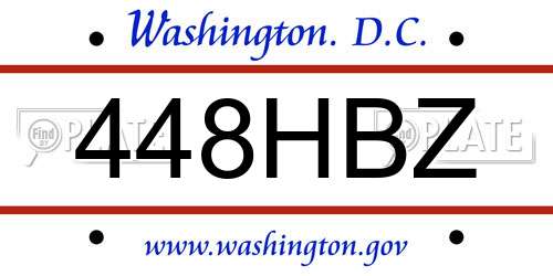 448HBZ District Of Columbia License Plate