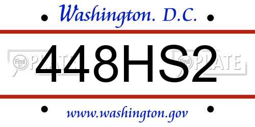 448HS2 District Of Columbia License Plate