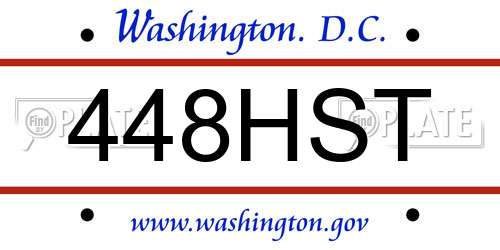 448HST District Of Columbia License Plate