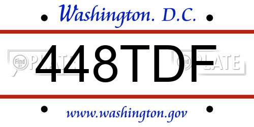 448TDF District Of Columbia License Plate