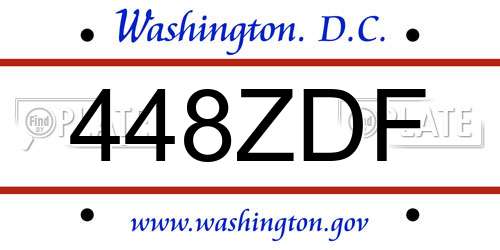 448ZDF District Of Columbia License Plate
