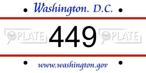 449 District Of Columbia License Plate