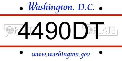 4490DT District Of Columbia License Plate