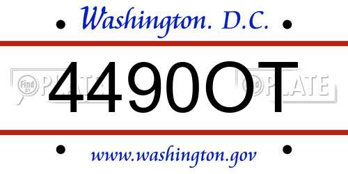 4490OT District Of Columbia License Plate
