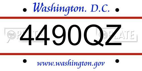 4490QZ District Of Columbia License Plate