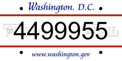 4499955 District Of Columbia License Plate
