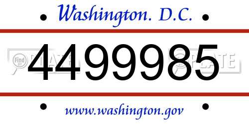 4499985 District Of Columbia License Plate