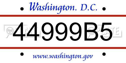 44999B5 District Of Columbia License Plate