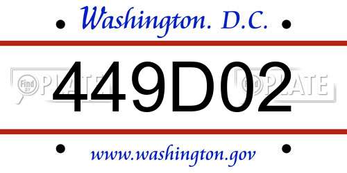 449D02 District Of Columbia License Plate