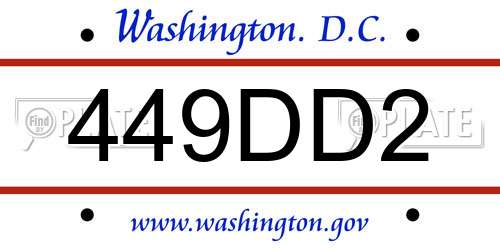 449DD2 District Of Columbia License Plate