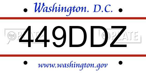 449DDZ District Of Columbia License Plate