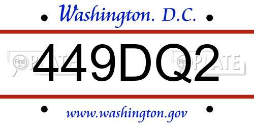 449DQ2 District Of Columbia License Plate