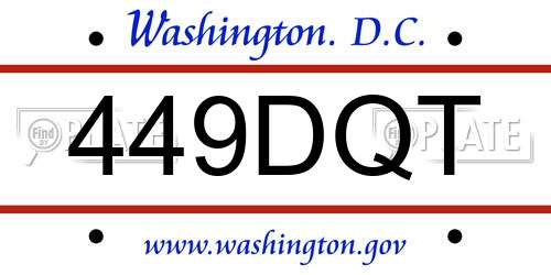 449DQT District Of Columbia License Plate