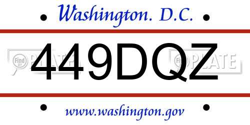 449DQZ District Of Columbia License Plate