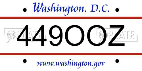 449OOZ District Of Columbia License Plate