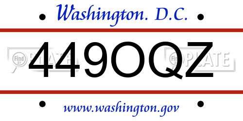 449OQZ District Of Columbia License Plate