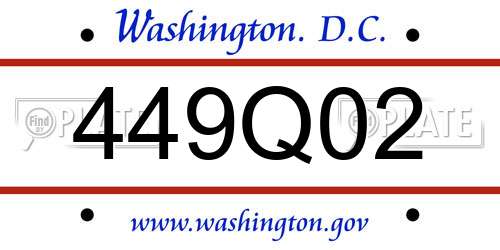 449Q02 District Of Columbia License Plate