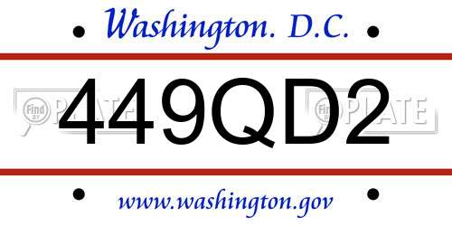 449QD2 District Of Columbia License Plate