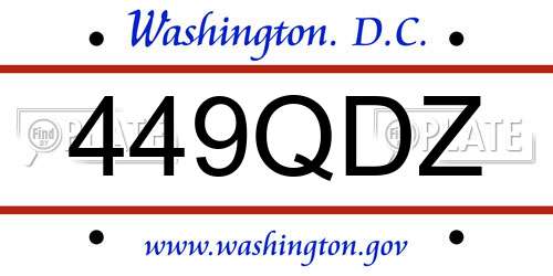 449QDZ District Of Columbia License Plate