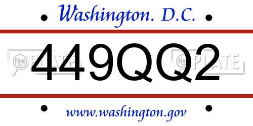 449QQ2 District Of Columbia License Plate
