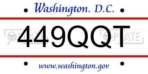 449QQT District Of Columbia License Plate