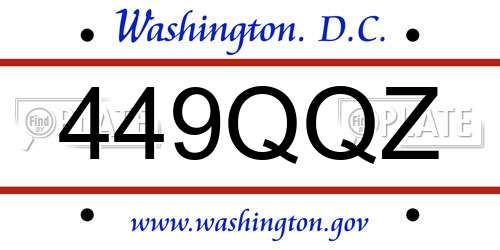 449QQZ District Of Columbia License Plate