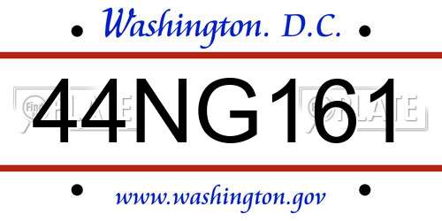 44NG161 District Of Columbia License Plate