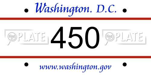 450 District Of Columbia License Plate