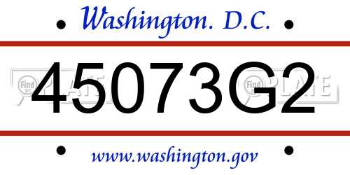45073G2 District Of Columbia License Plate