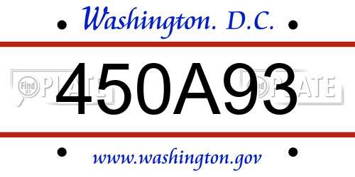 450A93 District Of Columbia License Plate