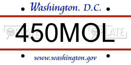 450MOL District Of Columbia License Plate