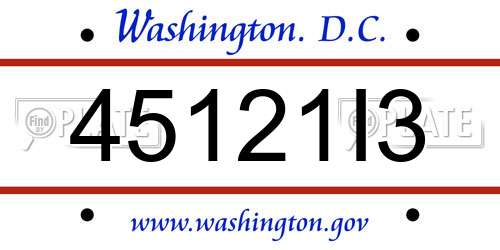 45121I3 District Of Columbia License Plate
