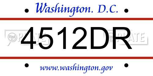 4512DR District Of Columbia License Plate