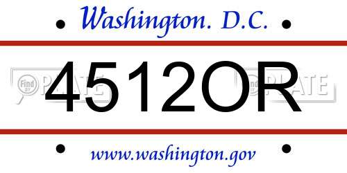 4512OR District Of Columbia License Plate